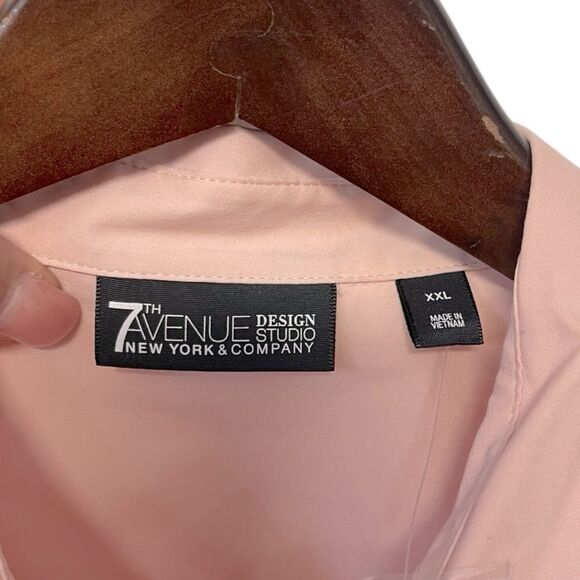 NY&CO 7th Avenue Lace Trim Button Down Blouse - Picture 6 of 6